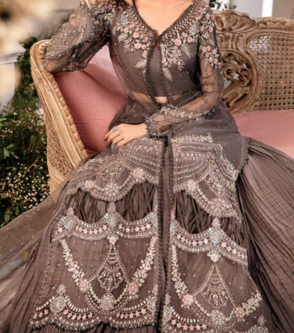 Maria B - Mystic Charcoal Saree- LK 22